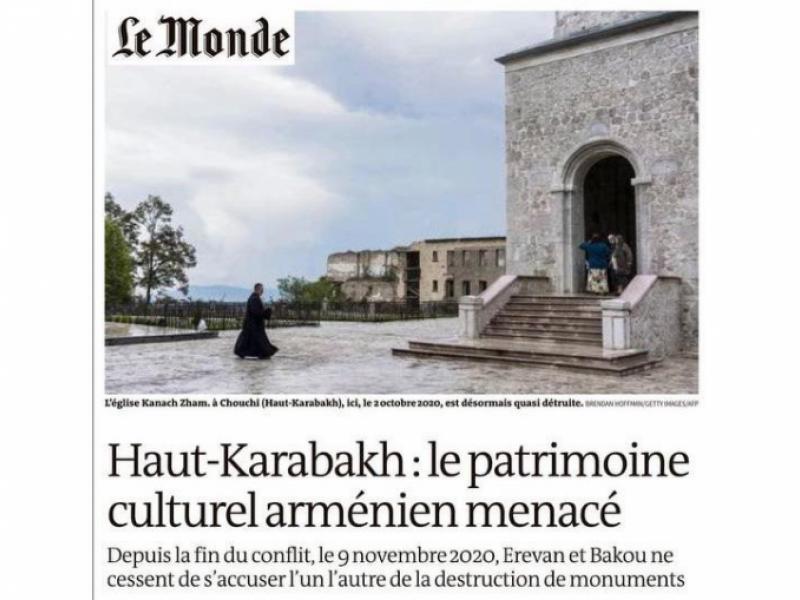 Ինչո՞ւ է ՅՈՒՆԵՍԿՕ-ն լռում Արցախում հայկական մշակութային արժեքների ոչնչացման հարցում․ Le Monde–ի անդրադարձը